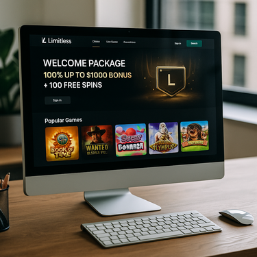 Limitless Casino - Desktop Design Interface - Dark Theme